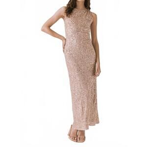 NEW CHASER faye refined vintage dress in bronze brown